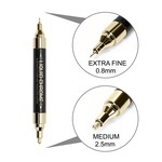 ZEYAR - Golden Liquid Chrome Metallic Marker, Double Tip (0.8mm & 2.5mm)