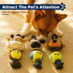 Topika Stuffed Dog Plush, Dog Squeaky Toy, Soft Squeaky Dog Toys 3-Piece