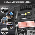 TopikaAuto 102 Pieces Heavy Duty Car Tire Repair Kit, Car Tire Plug & Patch Set