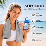 Topika - Cooling Towel Ice Towel, 4 Pcs Cold Towels With Travel Case