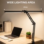 Topika - Dual Head LED Desk Lamp With Clamp, USB Powered Adjustable Arm
