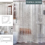 TopikaHome Shower Curtain Liner EVA 180x200cm, 3D Pebble, Heavy Duty 8G