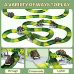 Topika Dinosaur Toys Flexible Track Race Car Playset, Kids Toy for 4+