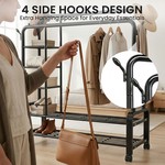 Topika Double Bar Clothing Rack Stand & 3+2Tier Storage,Clothes Organizer