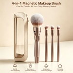 Topika 4-in-1 Magnetic Makeup Brush Set with Storage Pouch