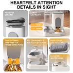 Topika Automatic Pet Feeder & Water Bowl Set, 2.4L + 1.3L Capacity