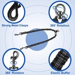 Double Dog Leash, Shock Absorbing Bungee & Reflective Thread