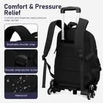 Topika Backpack with Wheels School Backpack Bookbag with 6 Wheels for Boys