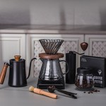 Topika - Pour Over Coffee Set, Hand coffee bean grinder Dripper Flask