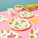 Fiesta Party Plates Set, Mexican Theme for Taco Nights - 144 Pieces