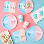 Baby Gender Reveal Party Plates Set for 24 Guests - 144 Piece