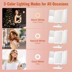 Topika Lighted Makeup Mirror 5X Magnification Trifold Rechargeable