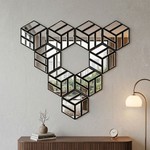 Topika - 9-Piece Glass Mirror Wall Decor, Hexagon DIY Mirror Tiles for Home