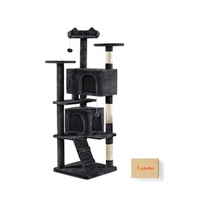 TopikaPet - 135cm Large Cat Tree Tower with Scratching Posts & Playhouse