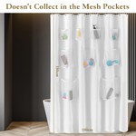 Topika Clear Shower Curtain Liner with 9 Mesh Pockets 180x180cm