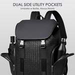 Topika 15.6" Laptop Backpack Water-Resistant Rolltop Travel Bag - Black