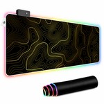 Topika - Mouse Pads RGB Mouse Mats, XL Mouse Pad Laptop Desk Mat Gold Lines