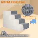 TopikaPet - 4/3-Stair Dog Foam Stairs for Small Dogs, Slip-Resistant