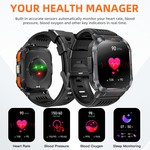 Topika - Smart Watch with Flashlight for Men Women 2.02" HD Bluetooth Calls