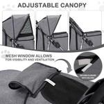 TopikaPet-Foldable Pet Stroller for Dogs Cats Pet Pram with Basket & Mesh
