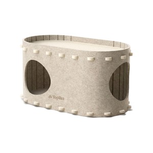 Topika Foldable cat cub cat house 2 tier felt cat beds&Round Hole Design
