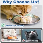 Topika - Stainless Steel Cat Plates Set, NonSlip Shallow Cat Bowls for Food