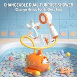 Topika Carrot Submarine Bath Spray Toy with Silicone Scrubber for Toddlers