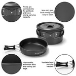 Topika 17pcs Camping Cookware Set Camp Utensils for Outdoor Cooking Picnics