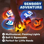 Topika Light Up Silicone Bath Toys 6piece, No Holes Educational Bath Toys