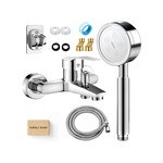 Topika Bath Mixer Tap with Shower Set, Wall Mounted Waterfall Faucet