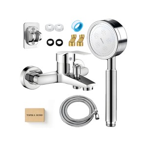 Topika Bath Mixer Tap with Shower Set, Wall Mounted Waterfall Faucet