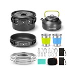 Topika 17pcs Camping Cookware Set Camp Utensils for Outdoor Cooking Picnics
