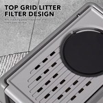 Topika Litter Box Stainless Steel Dual Entry Enclosed Cat Litter Box