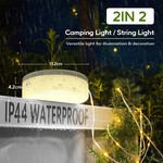 Topika Outdoor Solar String Lights, Camp String Lights 12M Rechargeable LED