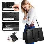Topika Laptop Tote Bag with Small Black Pouch &Insulated Lunch Compartment