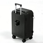 Topika Suitcases Hand Luggage Carry On With Cup Holder Hard Shell Black