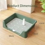 TopikaPet - Indoor Dog Toilet Large 50x39x12cm with 3-Sided Fence, Green