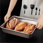 Topika - 3 Pcs Gold Baking Pans Set, Nonstick Carbon Steel Baking Trays