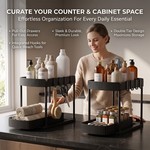 Topika Under Sink Organizer 2 Tier Pull-Out Storage Rack With Side Hooks
