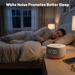 Topika White Noise Baby Sleep Machine with Clock & Night Light