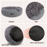 Topika Soft Dog Bed, Donut Round Calming Anti-Anxiety Dog Burrow Cave