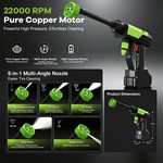 Topika - Cordless Pressure Washer 21V Car Washing Water Gun 0.85MPa