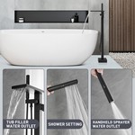 Topika Freestanding Bath Tub Faucet With Handheld Spray Durable & Rust-free