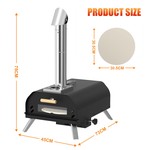 TopikaHome - Outdoor Wood Pellet Pizza Oven with Rotatable Stone & Chimney