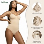 Lekkon Seamless V-Neck Shaping Bodysuit for Women Tummy-Waist-Hip Sculpting