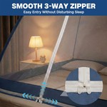 Topika Folding Fiberglass Mosquito Net Tent Three-way zipper for Baby Adult