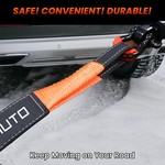TopikaAuto 9m 15Ton Tow Strap Heavy Duty with D-Ring Shackles Recovery Rope