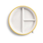 Topika Ceramic Silicone Suction Plate, 3-Section Toddler Meal Dish for Kids