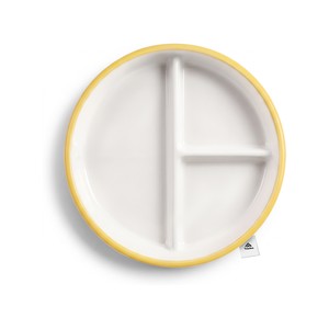 Topika Ceramic Silicone Suction Plate, 3-Section Toddler Meal Dish for Kids