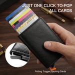 Topika Credit Card RFID Card Pop Up Wallet , Multi-compartment Black